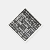 Winter Word Cloud on chalkboard スタンダードカクテルナプキン (角)