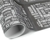 Winter Word Cloud on chalkboard ラッピングペーパー (ロールコーナー)