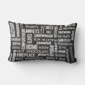 Winter Word Cloud on chalkboard ランバークッション (裏面)