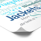 Winter Wordsタイポグラフィ（青） ポスター (角)