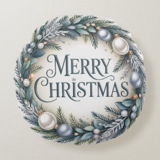 Winter Wreath Christmas ラウンドクッション
