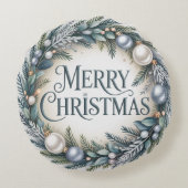Winter Wreath Christmas ラウンドクッション (裏面)