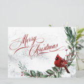 Winter Wreath & Red Cardinal Christmas シーズンカード (スタンド正面)