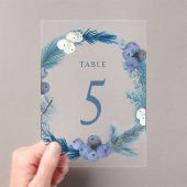 winter wreath table number five sign アクリル招待状 (インサイチュ (ポータブル))
