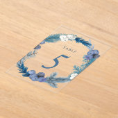 winter wreath table number five sign アクリル招待状 (レイダウン)