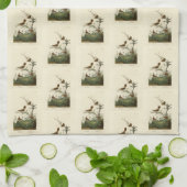 Winter Wren, Rock Wren, Audubon's Birds of America キッチンタオル (折り畳み)