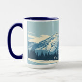 Winter Yosemite Valley: Retro National Park マグカップ (左)