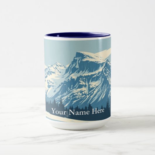 Winter Yosemite Valley: Retro National Park マグカップ (中央)