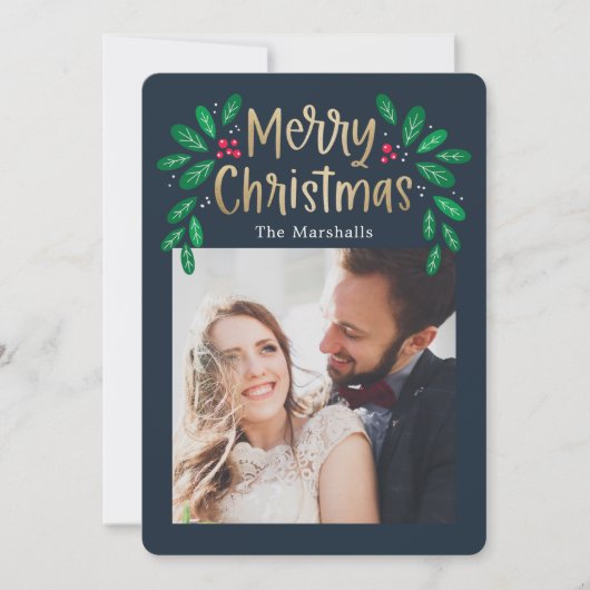 Winterberes編集可能カラークリスマスフォトカード シーズンカード (正面)