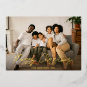 Winterberryのエレガントスクリプト写真 箔シーズンカード (正面)