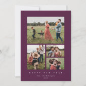 Winterberry Frame 4エレガント写真ハッピーニューイヤー シーズンカード (正面)