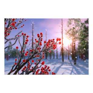 Winterberry in Iceフォトプリント フォトプリント