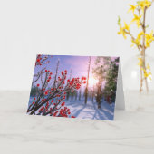 Winterberry in Ice Card カード (黄色い花)