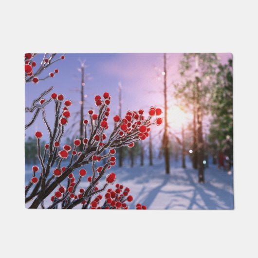 Winterberry in Ice Doormat ドアマット (正面)