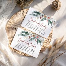 Wintergreeneryboeken voor babydouchekaart