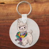 Winterlamaボタン キーホルダー (正面)