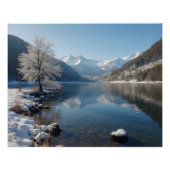 Winterlandschaft mit Bergsee ポスター (正面)