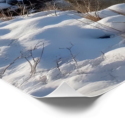 Winterlandschaft mit Bergsee ポスター (コーナー)