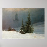 Winterlandschaft mit Kirche ポスター<br><div class="desc">Winter landscape with Church Caspar David Friedrich</div>