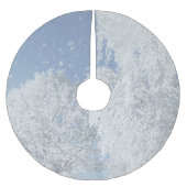 Winterlandschaft Schnee Eis Baum Schneeflocken ブラッシュドポリエステルツリースカート (正面)