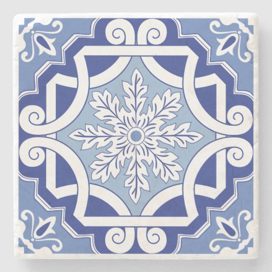 Winterleafスクロール ストーンコースター (正面)