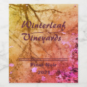 "Winterleaf" アンバー トップ、6 個セット ワインボトル ラベル (シングルラベル)