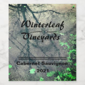 "Winterleaf"グリーンボトム、6つのワインラベルのセット ワインラベル (シングルラベル)