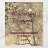 「Winterleaf」金ゴールドトップ、6つのワインラベルのセット ワインラベル (シングルラベル)