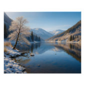 Winterliche Landschaft mit klarem Bergsee ポスター (正面)