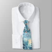 Winterlicher Pixelwald – Verschneite Waldszene ネクタイ (タイ)