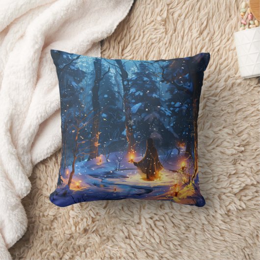 Winterliches Ritual der Rauhnächte クッション (ブランケット)