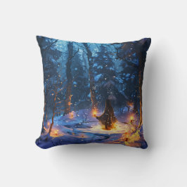 Winterliches Ritual der Rauhnächte クッション