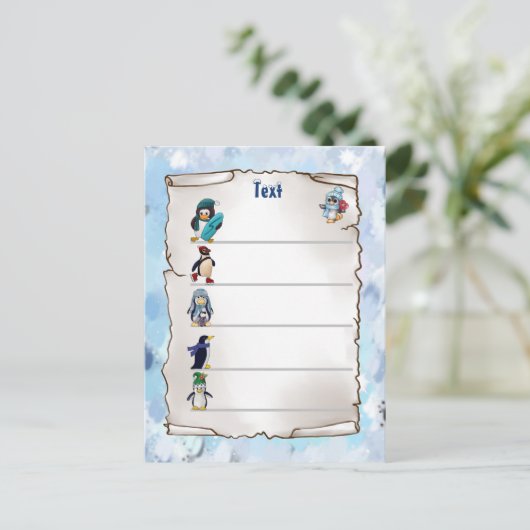 Winterpinguin ポストカード (スタンド正面)