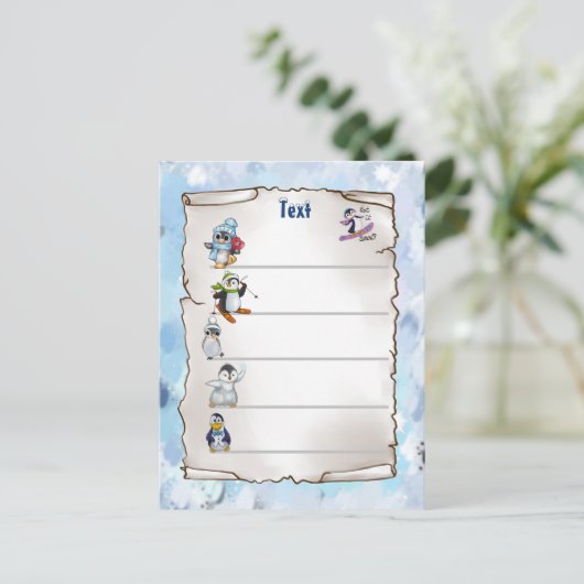 Winterpinguin ポストカード (スタンド正面)