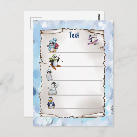 Winterpinguin ポストカード (正面/裏面)