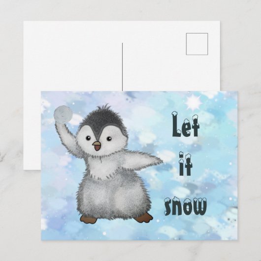 Winterpinguin Postkarte ポストカード (正面/裏面)