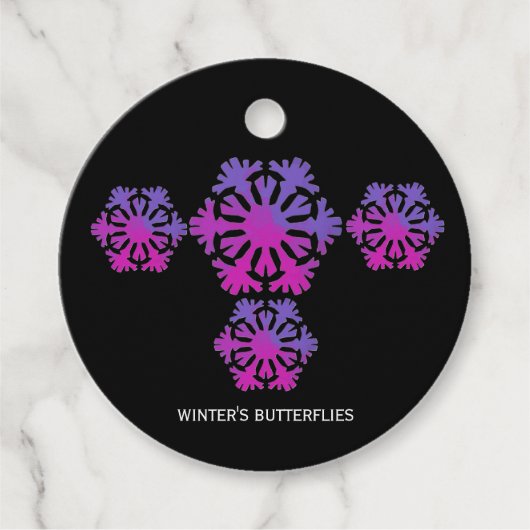  Winter's Butterflies snowflakes フェイバータグ (正面)