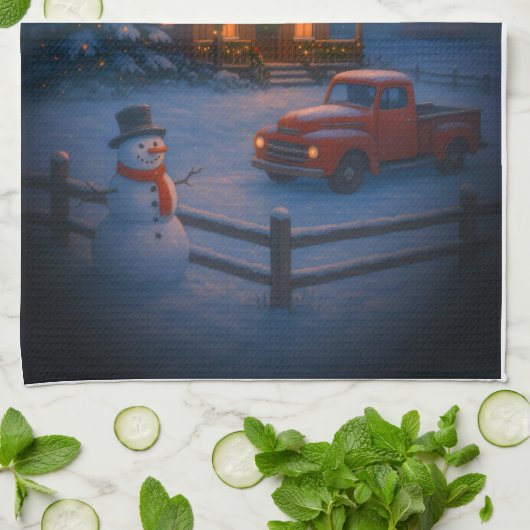 Winter's Eve キッチンタオル (折り畳み)