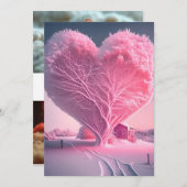 Winter's Love Song: Frostedハートツリー結婚のInv 招待状 (正面/裏面)