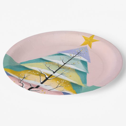 Winter's Pastel Glow ペーパープレート (アングル)