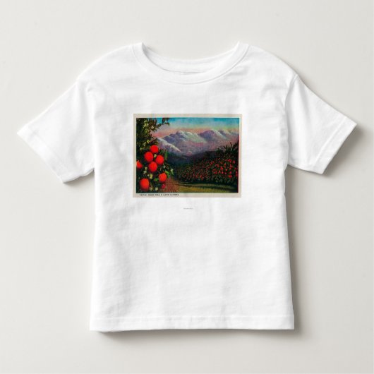 WinterStateのふもとの小丘のオレンジ果樹園 トドラーTシャツ (正面)