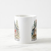 Wintertime Merry Christmas Country Cottage コーヒーマグカップ (中央)