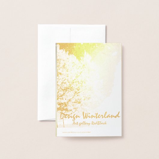 Wintertraum Baum in Gold 箔カード (裏面封筒付き)