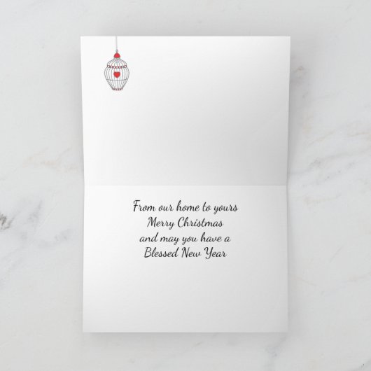 Winteryフォトクリスマスグリーティングカード シーズンカード (内部)