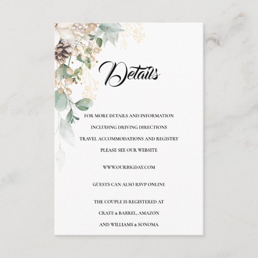 Wintery金ゴールドフローラエンクロージャカード詳細 エンクロージャーカード (正面)