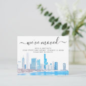 Wintery Chicagoスカイラインの動きのお知らせ 案内ポストカード (スタンド正面)