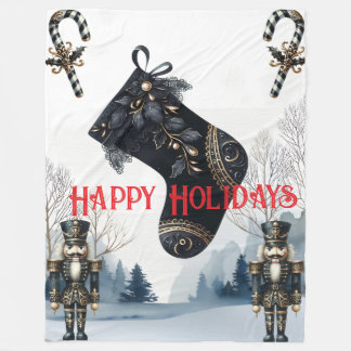 Wintery Gothic Holiday Fleece Blanket フリースブランケット
