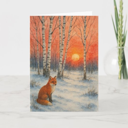 Wintery scene with fox Xmas card  シーズンカード (正面)