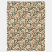 Wintry Floral Azaleas and Rose フリースブランケット (正面)