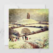 Wintry Glastonbury Tor カード (正面)